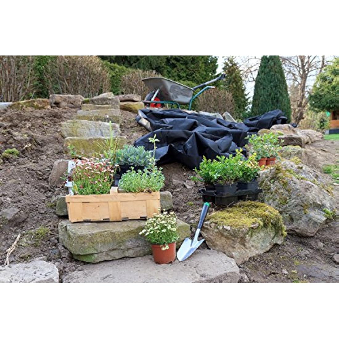 GardenMate 1m x 50m Roll non-woven weed control fabric - UV stabilised black 150gsm landscape ground cover membrane