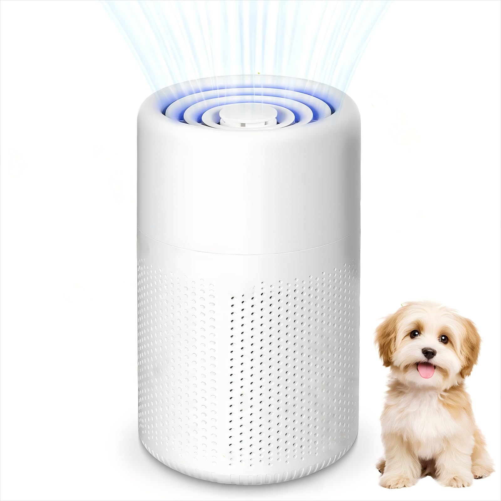 5W Energy Saving HEPA Air Purifier with USB Power,Fights Mould, Pet Dander & Dust,Compact & Portable for Bedroom, Office,Aromatherapy Function & Night