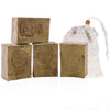 TUMELO Original Aleppo Soap 4 x 200g (800g) 70% Olive Oil 30% Laurel Oil + Soap Pouch - Handmade Olive Oil Soap - Natural Soap - Solid Hair