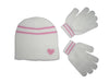 Girls Winter Magic Hat and Gloves Set - Available in Cream, Purple or Pink (Cream)