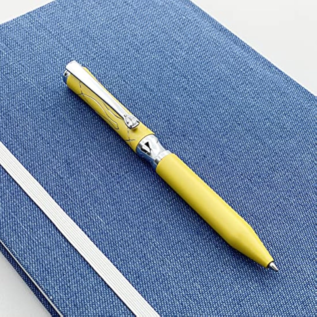 LACHIEVA LUX Nice Elegant Crystal Executive Metal Ballpoint Pen with Germany Schmidt P900M Refills (Black and Blue 2 Refills)-Yellow