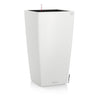 Lechuza CUBICO Color 22 Self Watering Planter Garden Plastic Indoor and Outdoor Flower Plant Pot with Drainage Hole H41 L22 W22 cm White