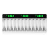 HiQuick 12 Slots LCD Battery Charger for AA & AAA Rechargeable Batteries, Type C Input(5V 2A), Battery Detection Technology