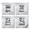 WADORN 4Pcs Funny Kitchen Hand Towels, This is How I Roll Decorative Kitchen Dish Towels 24 x 16 Inch Microfiber Absorbent Soft Hand Tea Dishcloths