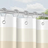 Shower Curtain with Metal Shower Curtain Rings, 180 x 200 cm Rail, Beige, Weighted Hem, Anti-Mould Textile, Water-Repellent, Washable Polyester Bath
