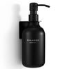 MaisoNovo Shampoo and Conditioner Dispenser - Set of 1 Shower Soap Bottle Wall Mounted - 500ml Black Plastic Bottles with Black Pump - No Drill Shower