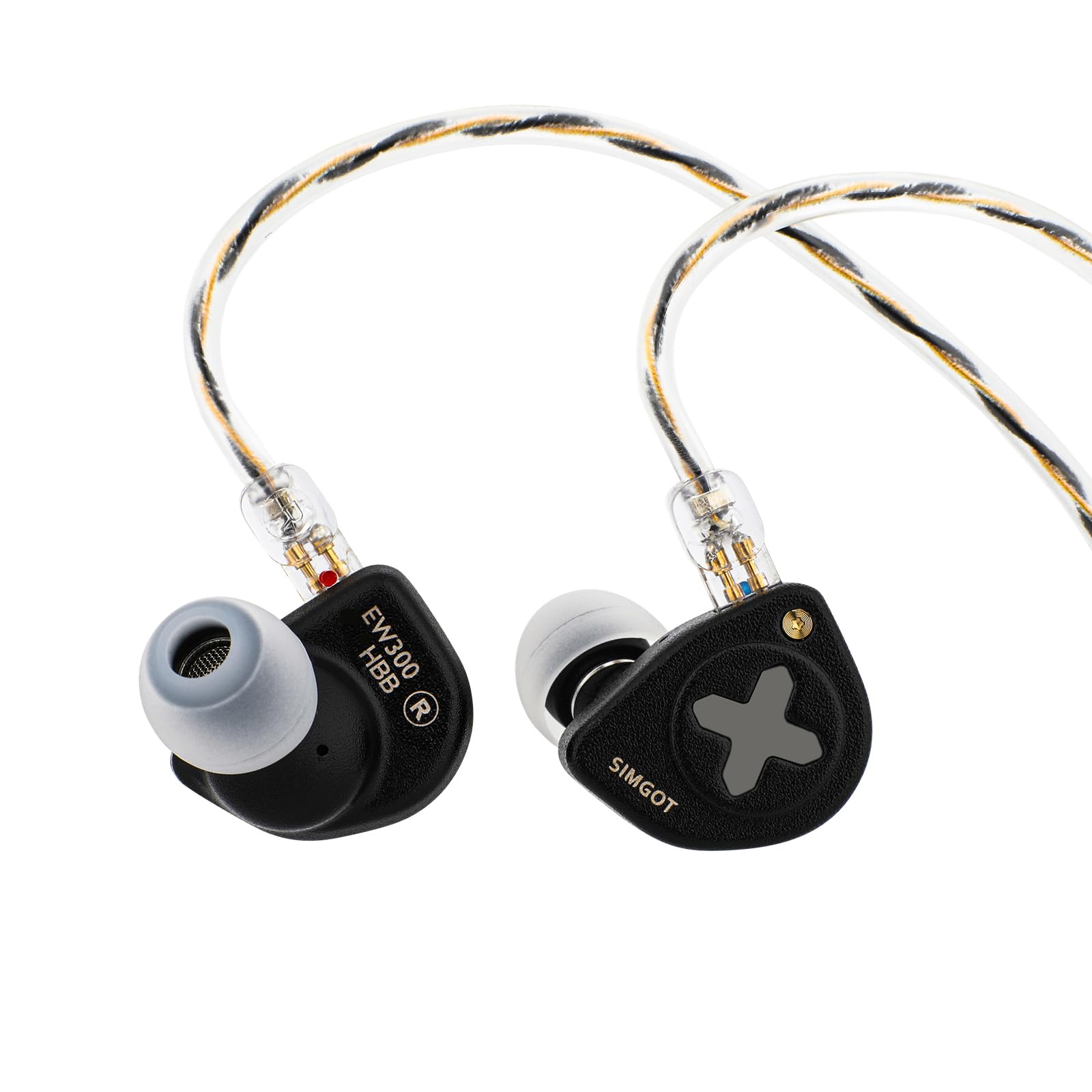 Linsoul SIMGOT EW300 1DD+1Planar+1PZT Hybrid Driver In Ear Monitor, Wired Earbuds IEM, Gaming Earbuds with Detachable Nozzles, Silver-Plated OFC IEM