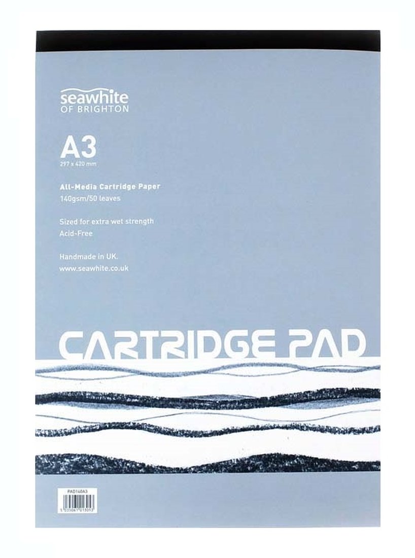 Drawing Sketching Cartridge Paper A3 Pad - 50 Sheets 140 Gsm - Acid Free - Suitable for Pencils, Pens, Light Watercolour Washes, All Media - Ideal for