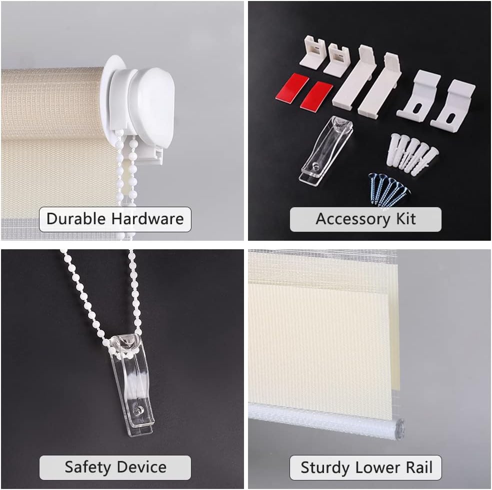 Day and Night Zebra Roller Blinds 75x150cm Light Filtering Kokorona