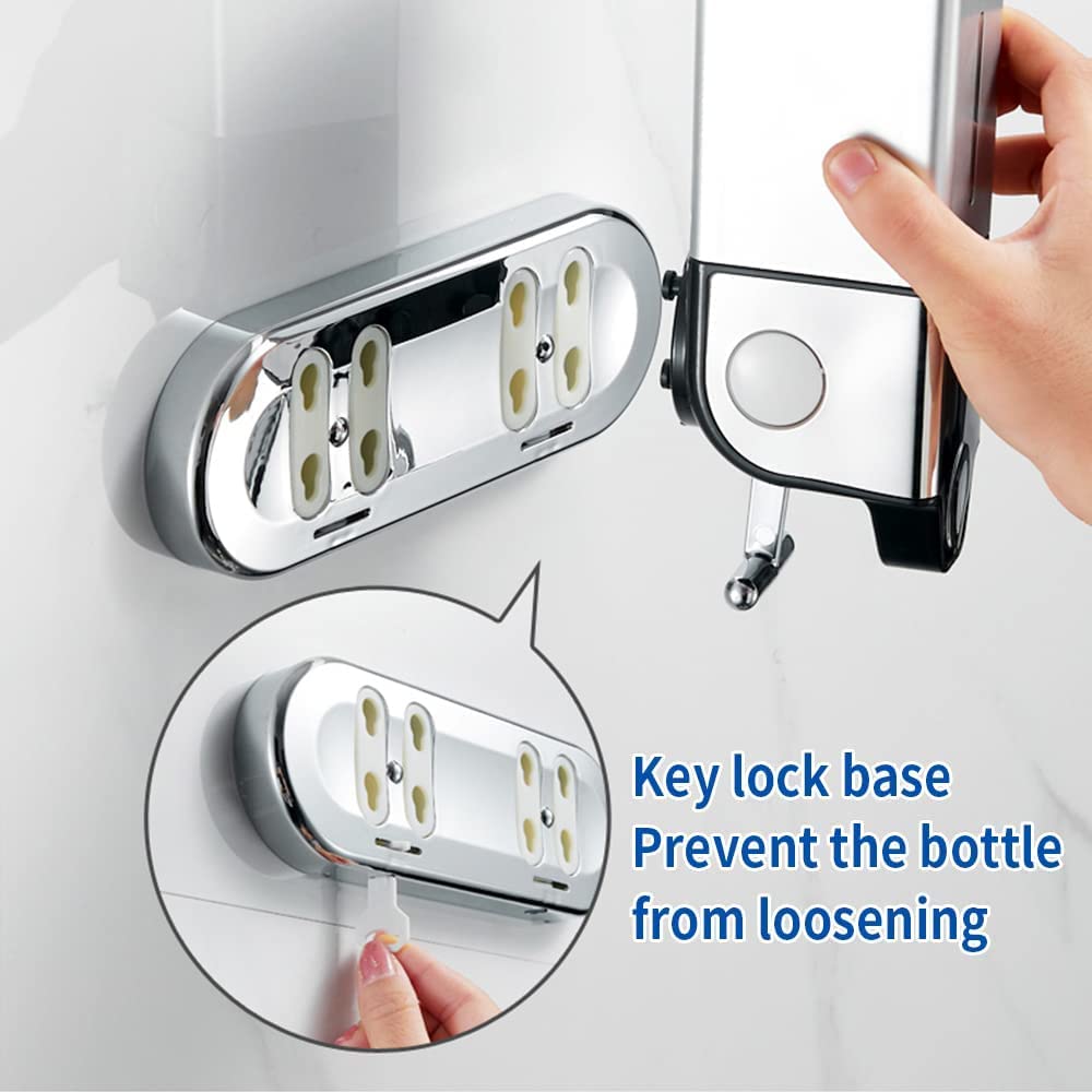 Manual Presshead Wall Mounted Soap Dispenser, Shower and Lotion Dispenser for Home, Bathroom, Kitchen, Hotels, Restaurants (Transparent, 1000ml)