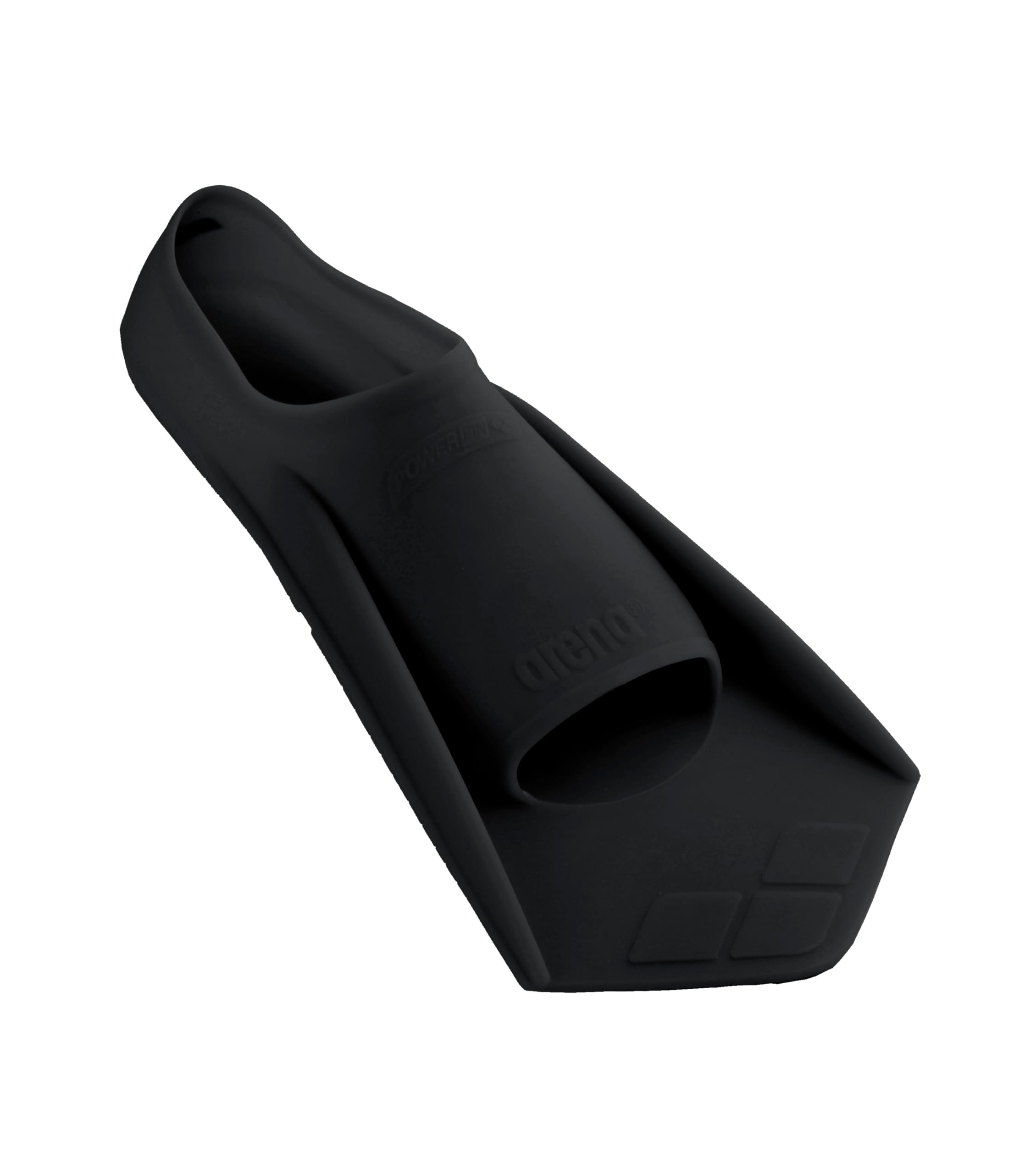 arena Powerfin Swimming Pool Training Fins, Adult Swimming Pool Fins, 100% Silicone Fins, Comfortable Short Swimming Pool Fins, 6-7, Black