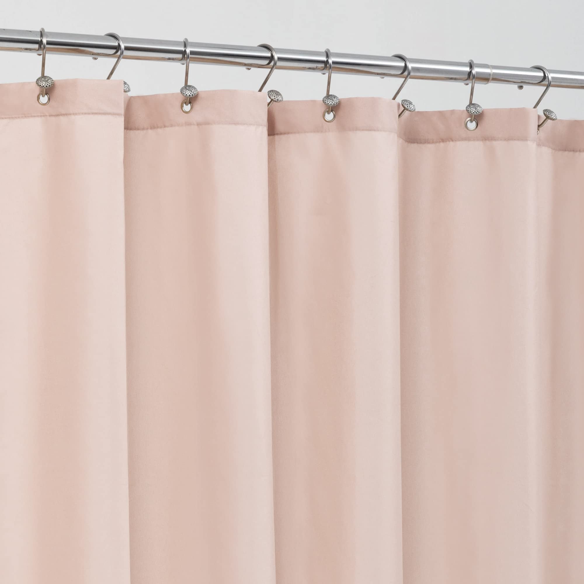ALYVIA SPRING Pink Shower Curtain Liner Fabric with 3 Magnets - Waterproof Soft Hotel Quality Cloth Shower Curtain for Bathroom, Light-Weight &