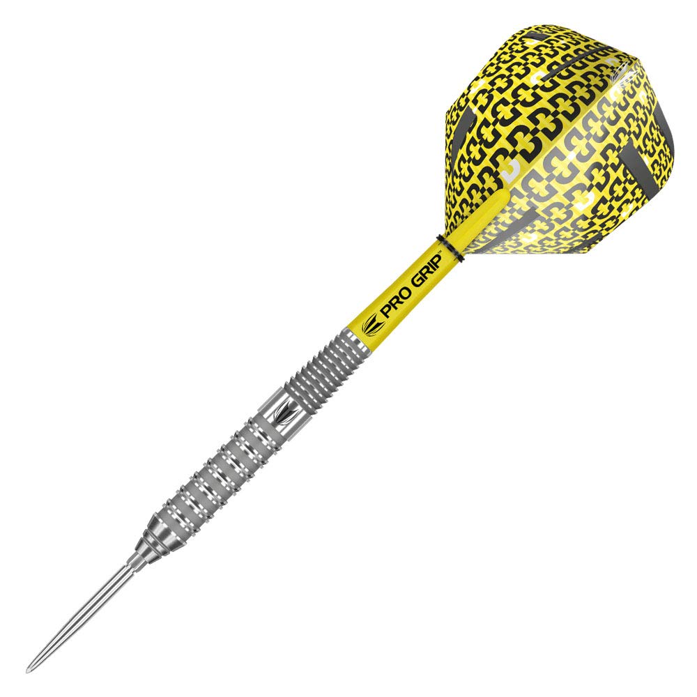 TARGET Darts Bolide 90% Tungsten Swiss Point Steel Tip Darts Set of 3, Barrel 02, 21 Grams | Featuring Pro Grip Dart Stems, Number 6 Dart Flights,