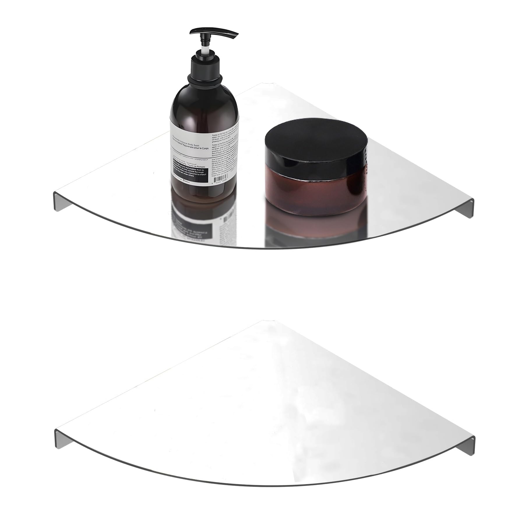 Melairy 2-Pack Chrome Shower Corner Shelf 304 Stainless Steel Bathroom Shower Caddy Wall Mounted 20cm Triangular Corner Shelf for Bathroom Kitchen