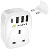 LENCENT UK to Italy Italian Plug Adapter,EU Euro Europe European Travel Adapter with 3 USB Ports &1 USB C Port for Italy Switzerland Germany Spain