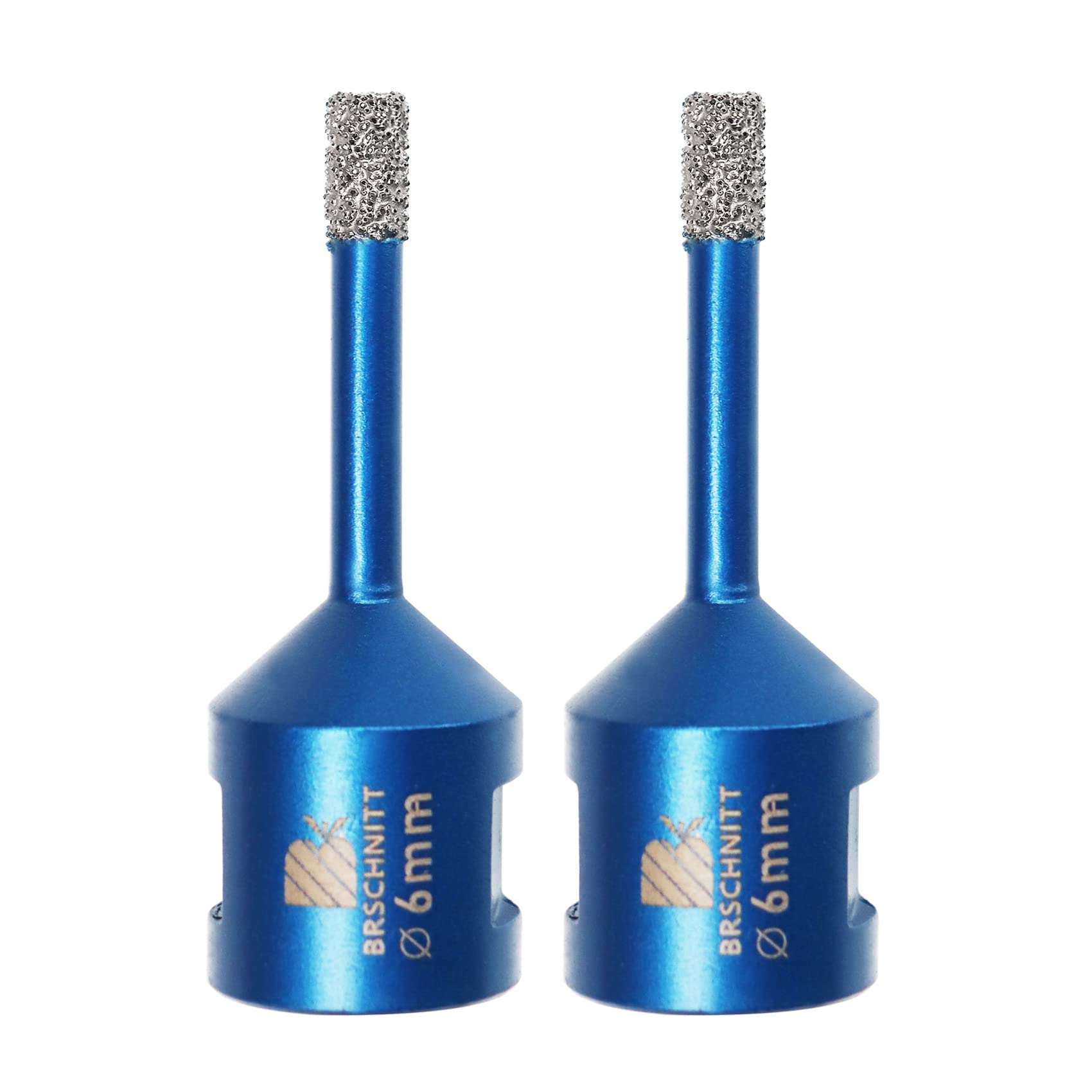 Diamond Drill Bit 6mm,BRSCHNITT 2pcs M14 Vacuum Brazed Diamond Tip Drill Bit for Tile Porcelain Stoneware Ceramic Marble Granite Drilling,Suitable For