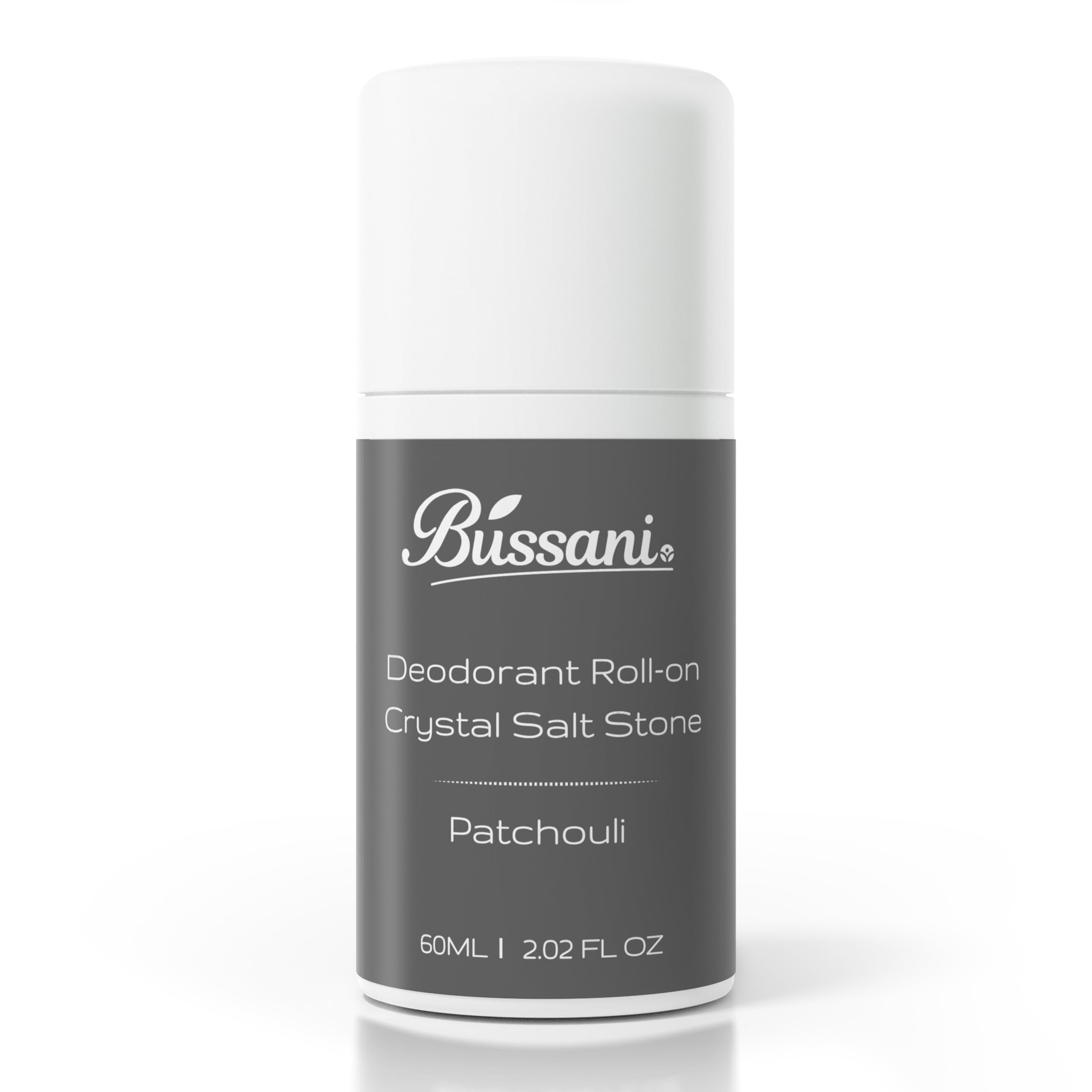 Bussani Roll On Deodorant for Men | Crystal Salt Stone Deodorant | Aluminum & Baking Soda Free | 24-Hour Odor Protection | Fragrance: Patchouli & Aloe