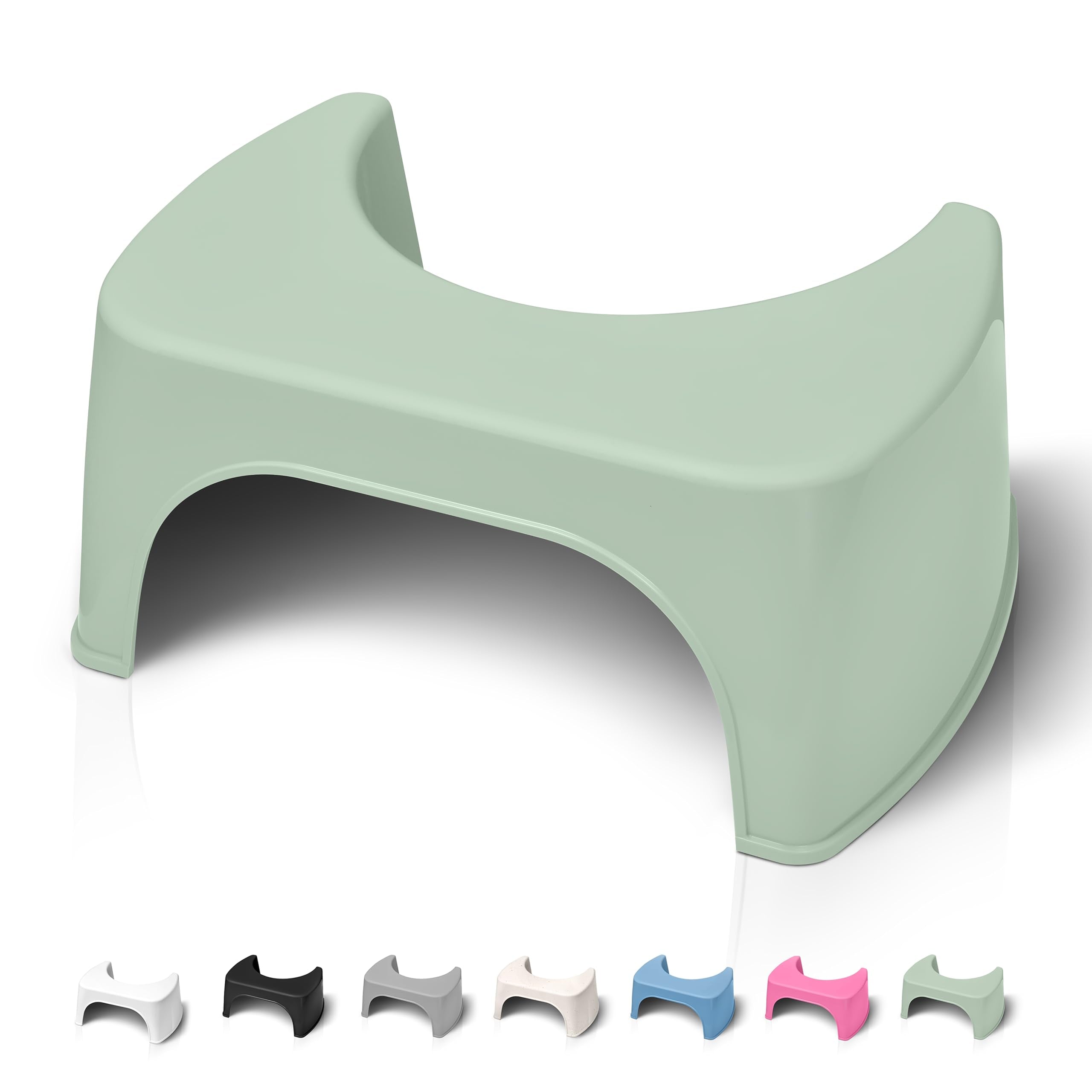 Toilet Stool for adults Green - Bathroom Foot Step for Squatting - Stoolie for Squat posture to relieve Constipation - Made in France from Recycled