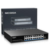 NICGIGA 16 Port PoE+ Switch, 250W, 2 Gigabit Uplink, 1 SFP, Metal Case, Unmanaged, RJ45, SFP, Camera, Desktop, Laptop, Printer Compatible, 19 inch