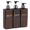 Segbeauty Shampoo & Conditioner Dispenser Set, 3 Packs 16.9oz Refillable Bathroom Soap Dispenser, 500ml Plastic Square Shower Press Pump Bottles,