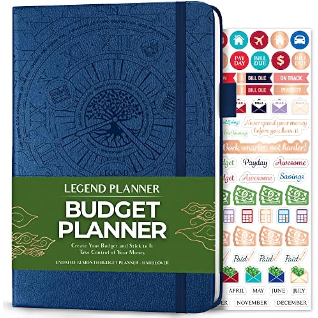 Legend Budget Planner – Financial Organizer Book. Money Account & Expense Tracker Notebook Journal for Household Monthly Budgeting (Mystic Blue)