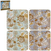 Songbird Duck Egg Blue Gold Floral Dinner Coasters Set Of 4