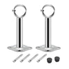TOP-VIGOR Wardrobe Pipe Bracket 25mm Dia, 2Pcs Ceiling Mounting Rail Rod 250mm Height, Stainless Steel Shower Curtain Closet Wardrobe Rod Lever