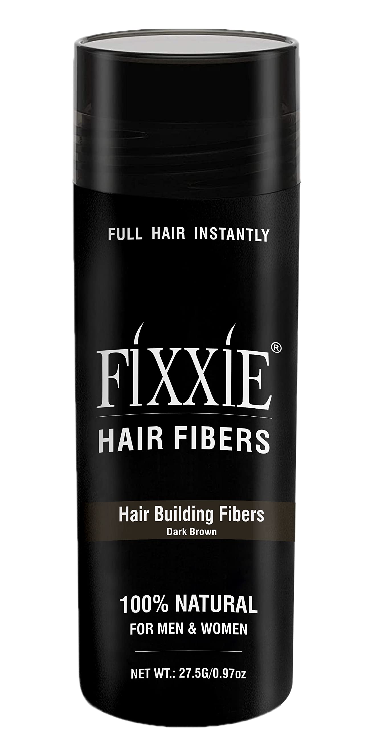 FIXXIE Hair Fibres DARK BROWN for Thinning Hair 27.5g Bottle, Hair Fibre Concealer for Hair Loss for Men and Women, Naturally Thicker Looking Hair
