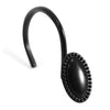 Black Decorative Shower Curtain Hooks: Matte Black Oval Design Rustproof Heavy Duty Metal Shower Rings for Bathroom - Classic Elegant Shower Curtain