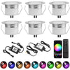 GEYUEYA Home LED Decking Lights RGB Ø45MM 12V 0.5W WiFi LED Decking Patio Lighting for Terrace Kitchen Outdoor Indoor Lamps with Remote Control - 6 Packs
