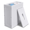 Lantaly Slimline Wooden Bathroom Storage Unit, Toilet Roll Paper Cabinet, Compact Shaker, Multi-Purpose Cleaning Tidy Box,White