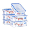 EASYLOCK 6 Pack Airtight Food Storage Container with Lids, Plastic Meal Prep Containers Reusable, 1.15L, Leak-proof Microwave Freezer Dishwasher Safe
