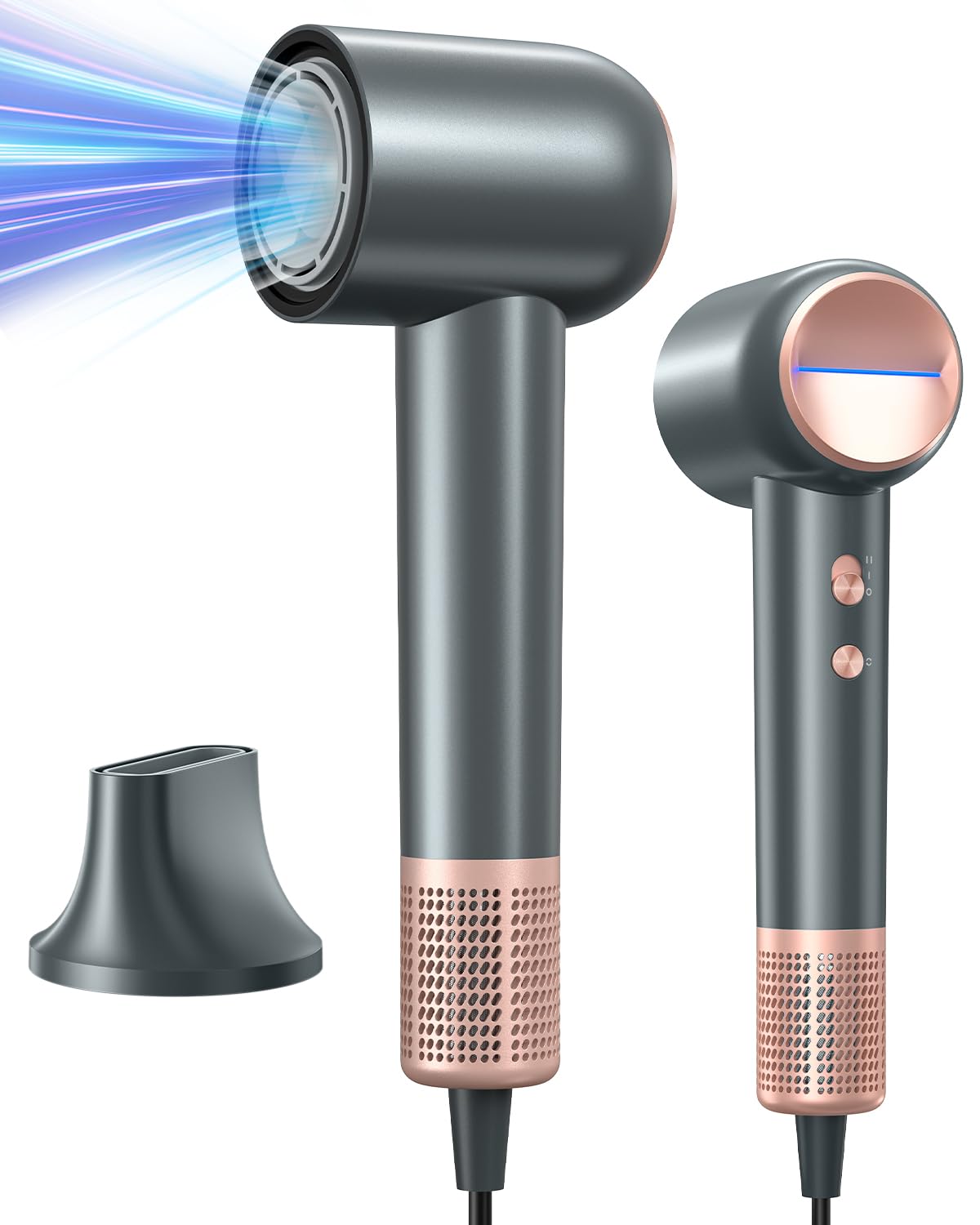 KAITOL Hair Dryer, 2000W Professional High Speed Hairdryer with 4 Heat & 2 Speed Settings, Cool Shot, Fast Drying, Low Noise, with Nozzle, Ionic
