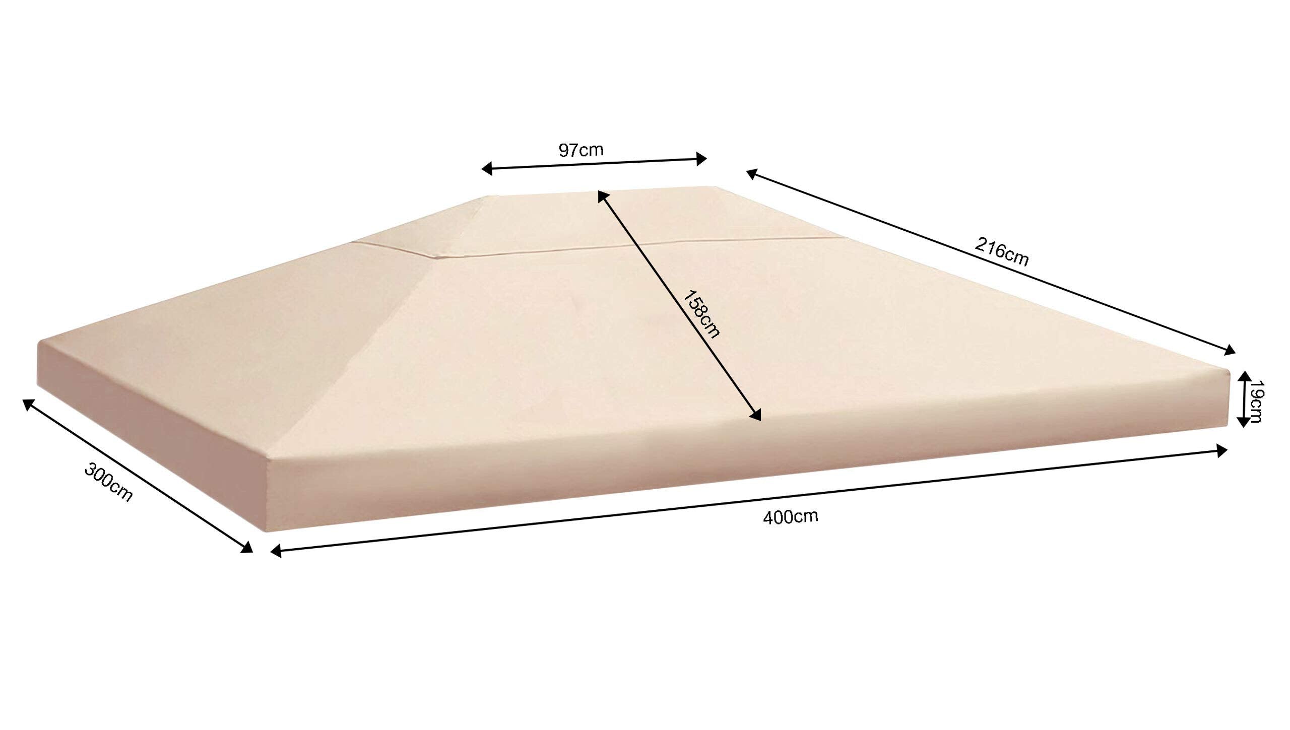 Quick-Star Replacement Roof for Gazebo 3 x 4 m Sand Replacement Cover