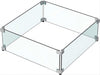 MESIDA 15"x15"x6" Fire Pit Glass Wind Guard, Tempered Glass Firepit Table Shield, Thick and Sturdy, with Hard Aluminum Corner Bracket & Rubber Feet
