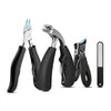 Toenail Clippers for Seniors Thick Nails, Large Hawkbill Nail Cutter Set with Angled Elbow-Open Design & Nail File ? Heavy Duty Long Handle Toenail