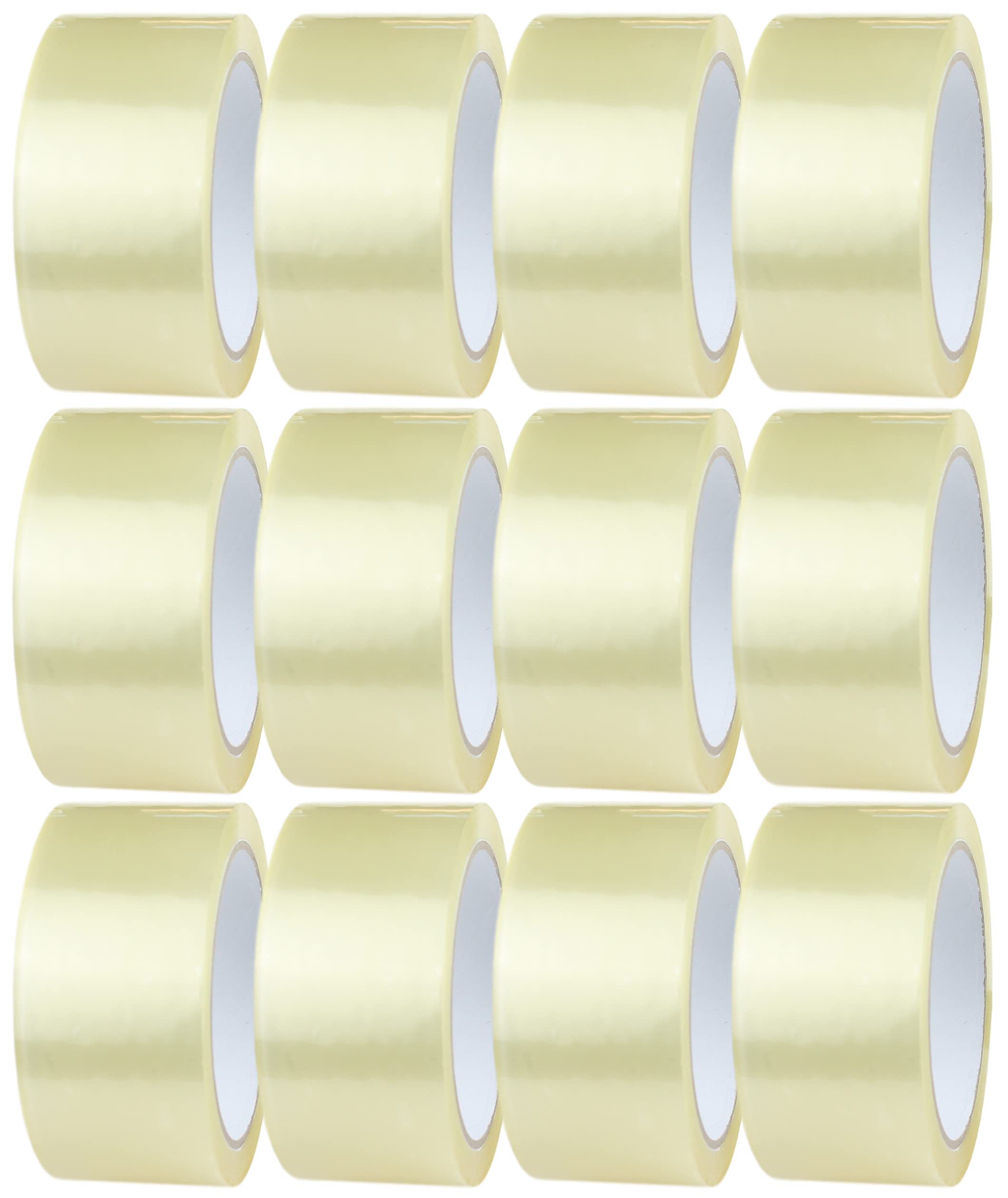 Crimson Starfish Clear Tape 12 Rolls of 48mm x 66m Rolls | Adhesive Clear Packaging Tape for Packing Parcels, Boxes, Cartons, Postage, Moving House |