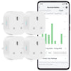 EIGHTREE Smart Plug that Work With Alexa & Google Home, Smart Plug with Energy Monitoring, Mini Smart Socket WiFi Plug, Remote Control, Timer &