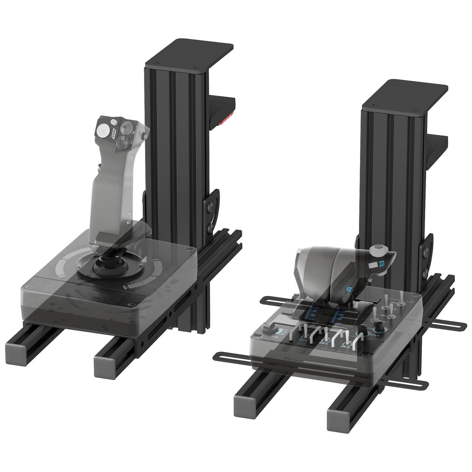 VELPAX 2 Pack Metal Desk Mount for Flight Sim Hotas,Compatible with X56/X52,and Other Hotas Controllers,Heavy Duty with All Installation Bolts &