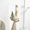 Gudetap Shower Caddy Hanging rush Gold Stainless Steel Shower Shelf for Hanging Glass Shower Enclosure, Shampoo Holder for Glass Door with Hook