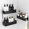 Kitsure 3 Pack Rustproof Shower Caddy - 2 Shelves, Drill-Free & Quick-Dry Shower Organizer, Rustproof Bathroom Shelves with 4 Hooks, Large, Black
