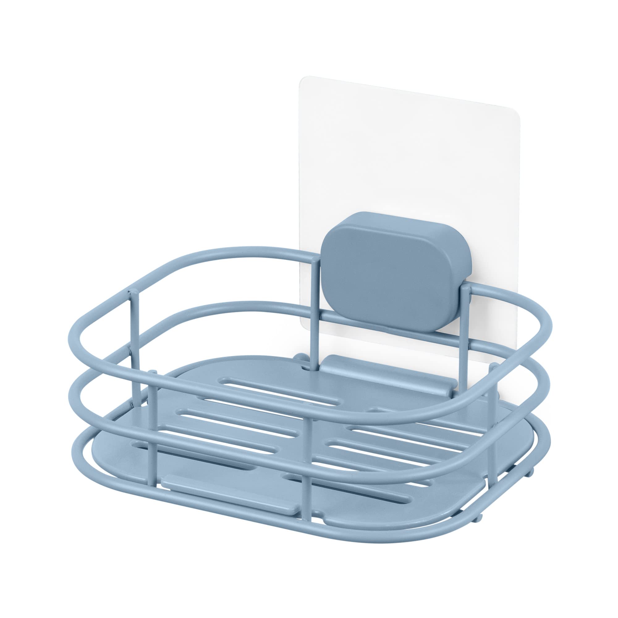 Compactor Grena Soap Holder, Wall-Mounted Self-Adhesive Hook, Powder Coated Metal, Blue, 14X12.5X10(H) cm