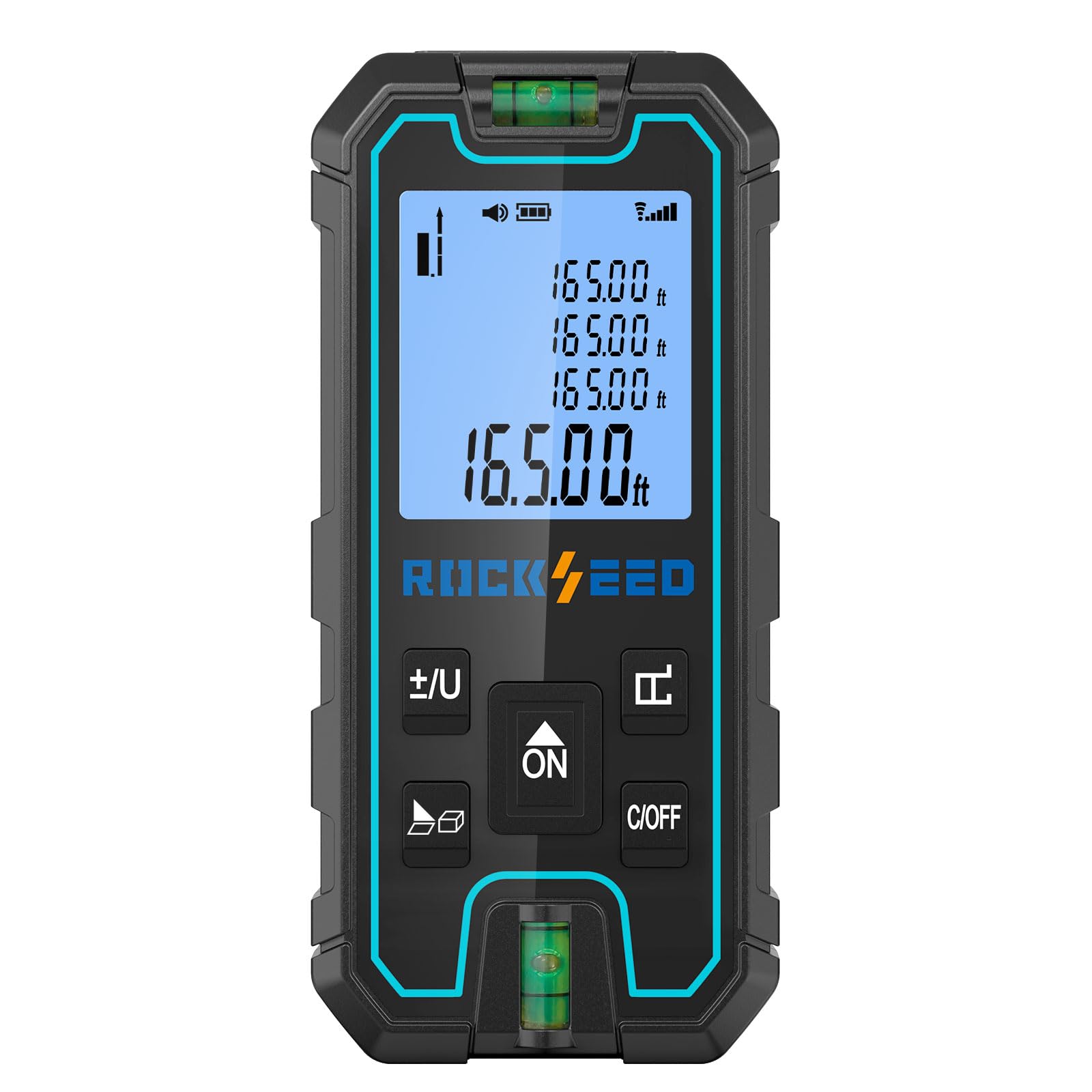Laser Measure 100M, RockSeed Portable Accurate Laser Distance Meter, Digital Distance Measurement Tool with 2 Bubble Levels, Laser Distance Measure