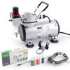 Fengda Basic Airbrush kit with Compressor FD-18-2K with Powerful Working Pressure and Strong Airflow Compressor FD-18-2, Airbrush FE-130 and