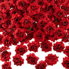 Syhood 100 Pieces 1.77" Red Artificial Roses Head Bulk Small Silk Fake Rose Buds for Decoration, DIY Crafts, Wedding Centerpieces Bridal Shower Party Home Garland Decor