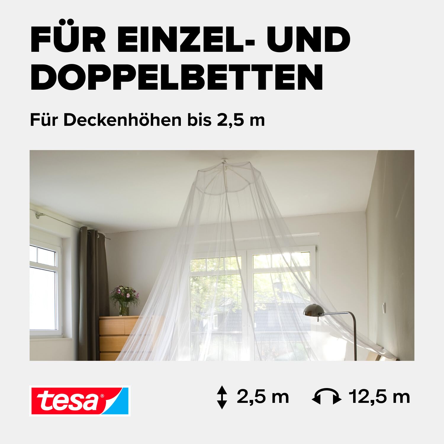 tesa 55836 Mosquito, Fly And Insect Over Bed Travel Net