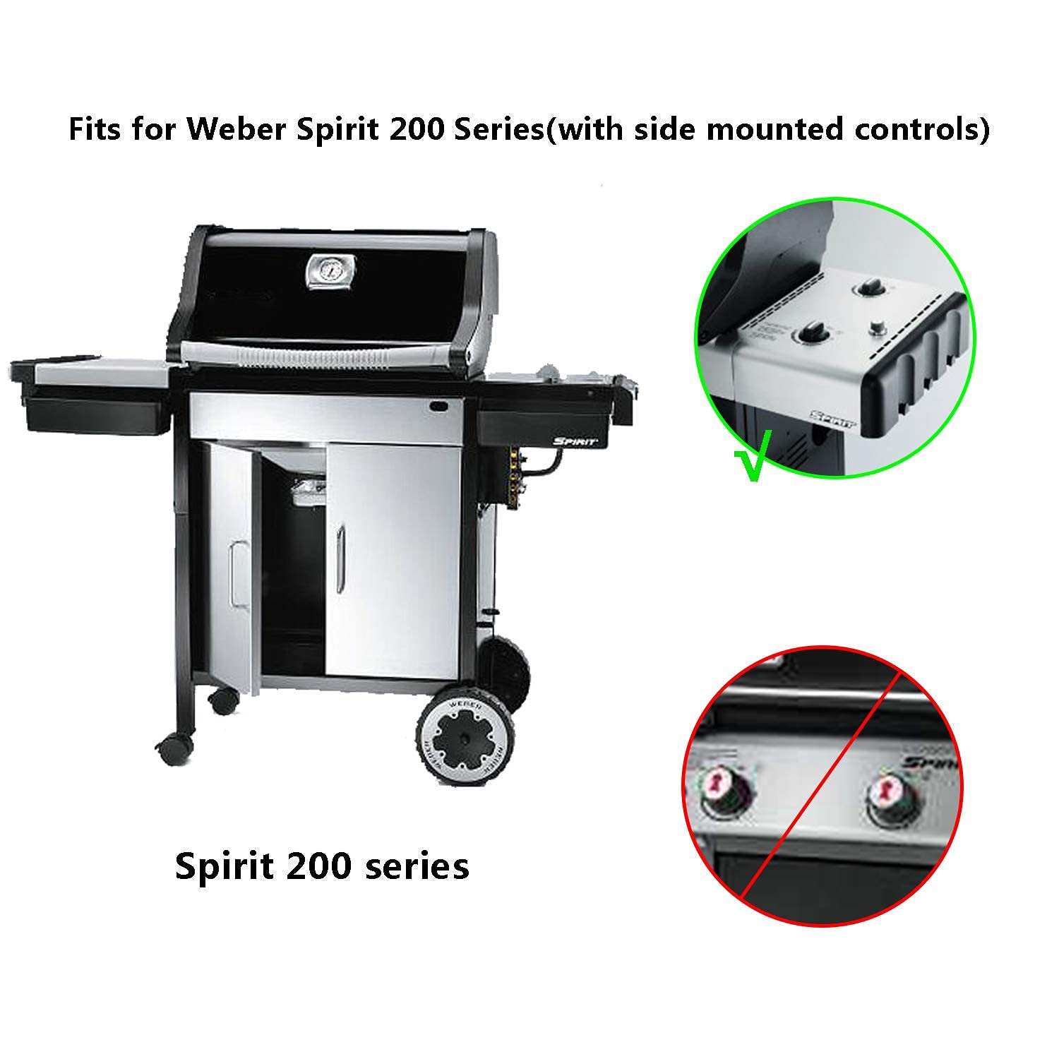 onlyfire BBQ Cover, Grill Covers Waterproof and Heavy Duty Barbecue Cover Fits Weber7139, Spirit 300 Series