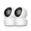 EZVIZ 2 Pack Indoor Security Cameras Wired Wifi CCTV with App, 1080P, Pet Camera, Baby Monitor, Auto Tracking, Motion Detection, 10M IR Night Vision,
