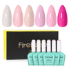 Firedeep 10ml Hema Free 6 Colors Gel Polish Kit Nude Pink Light Pink Gel Nail Polish Set Hema Free Soak Off UV LED Cured Long Lasting Manicure for