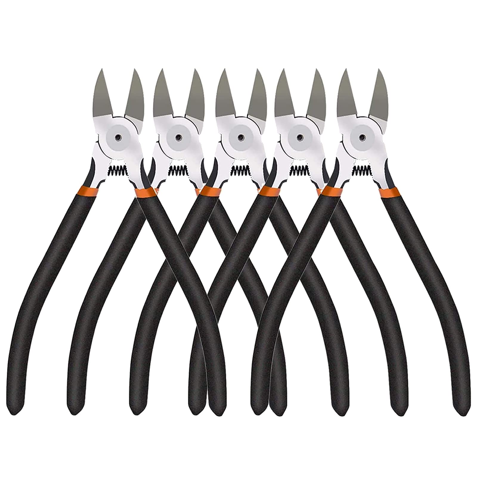 BOENFU Wire Cutters 5 Pack Flush Cutters 6 Inch Precision Side Cutter Ultra Sharp Small Wire Cutters Clippers for Crafting, Floral, Artificial